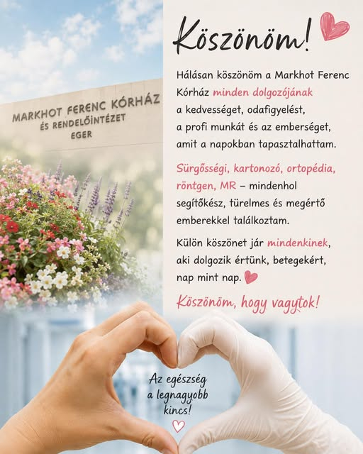 Köszönet a Sürgősségi Betegellátó osztálynak!