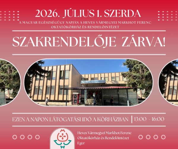 Tájékoztatás szakrendeléseink július 1-jei működéséről